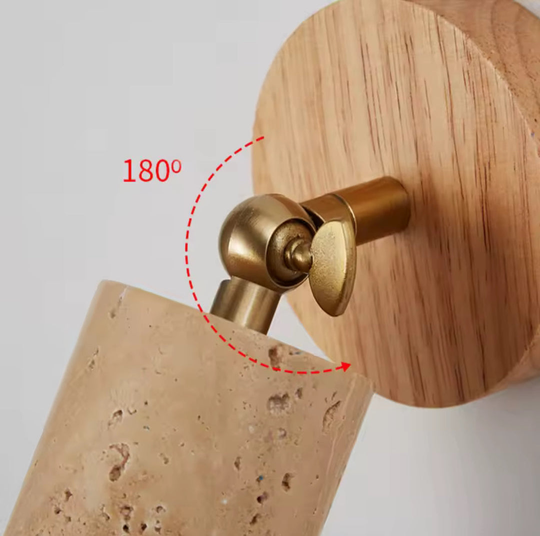 Stone-Textured Adjustable Wall Spotlight