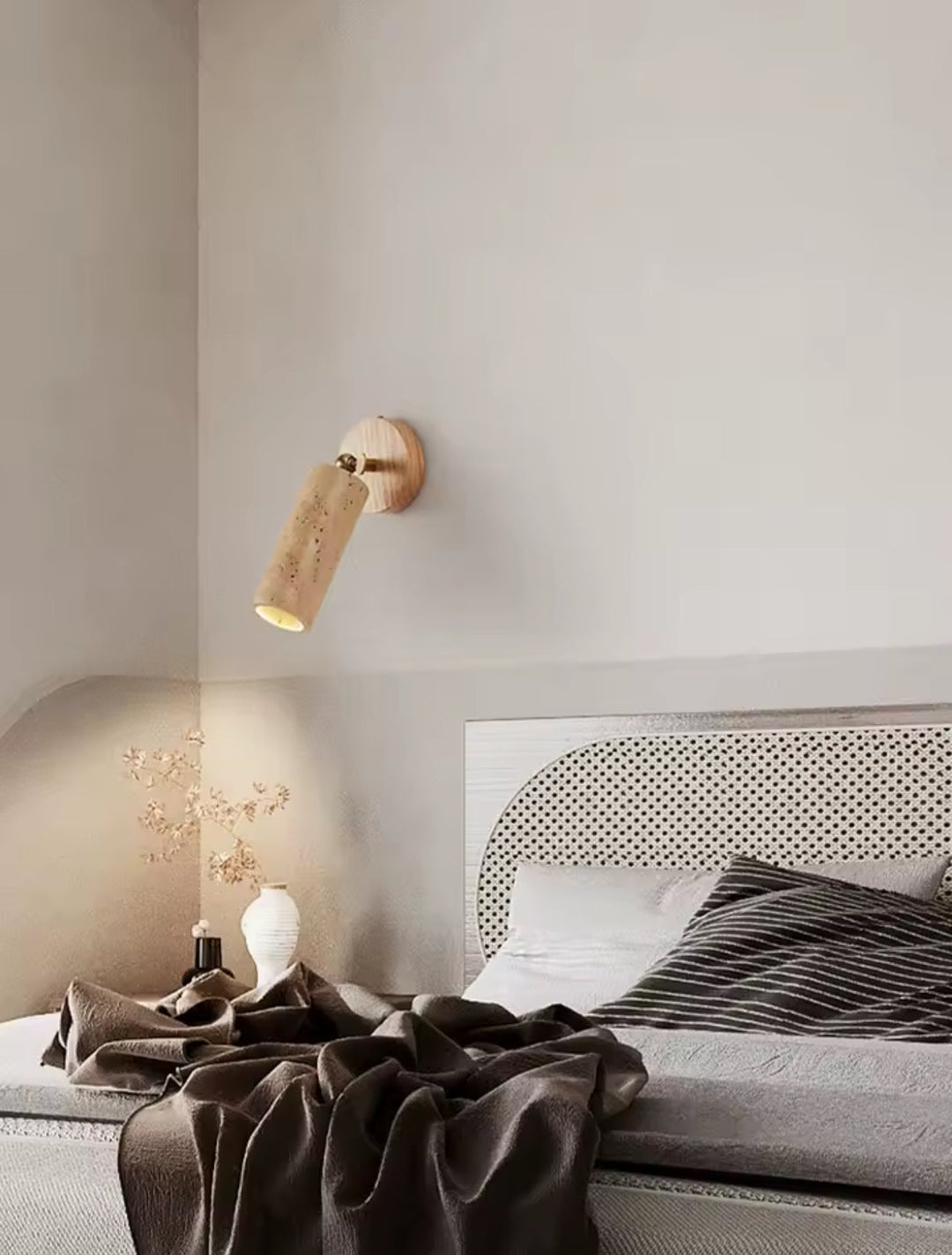 Stone-Textured Adjustable Wall Spotlight