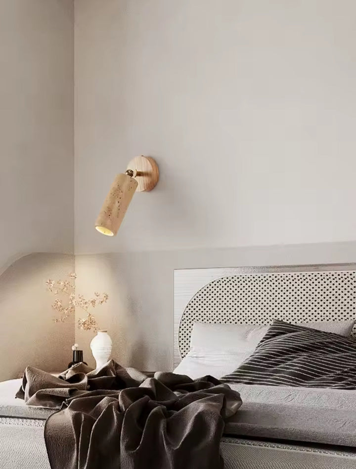 Stone-Textured Adjustable Wall Spotlight