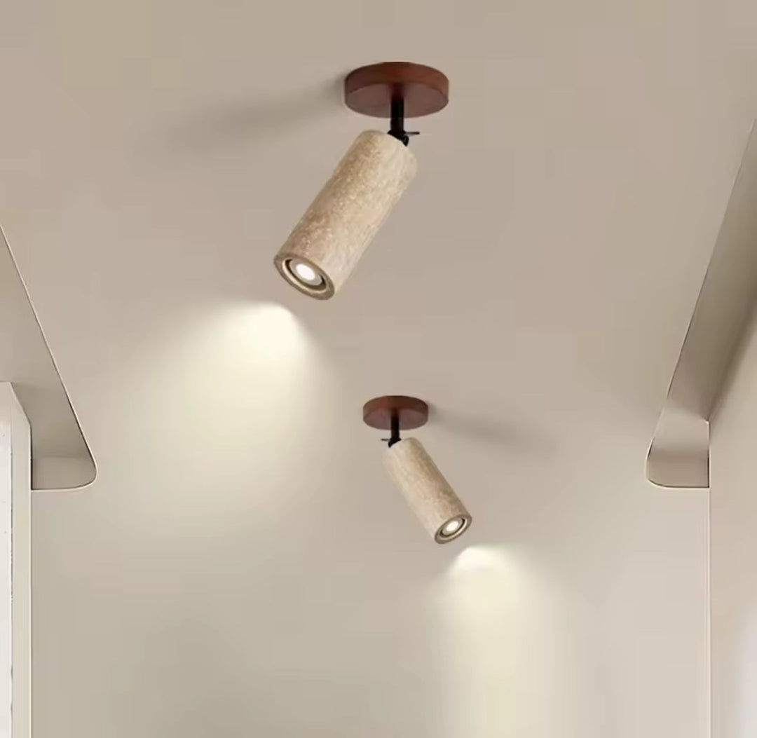 Stone-Textured Adjustable Wall Spotlight