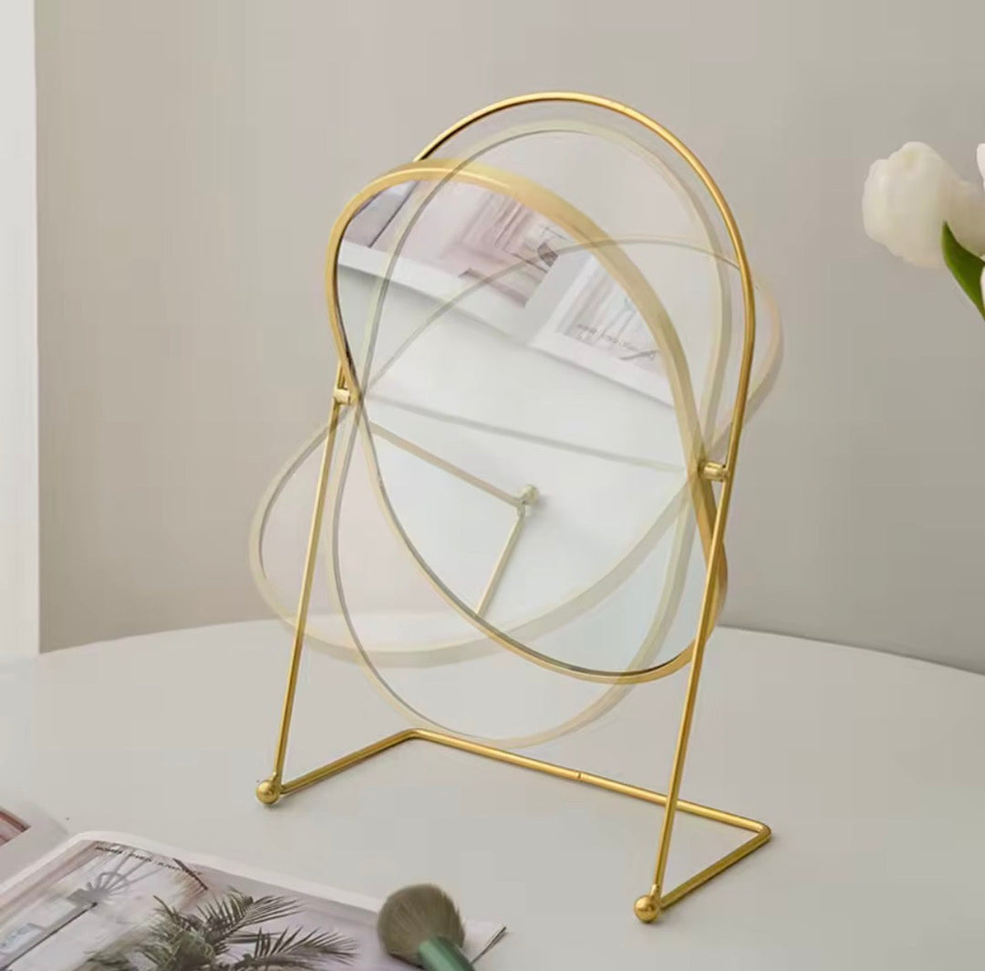 Oval Metal Vanity Mirror with Dimensions