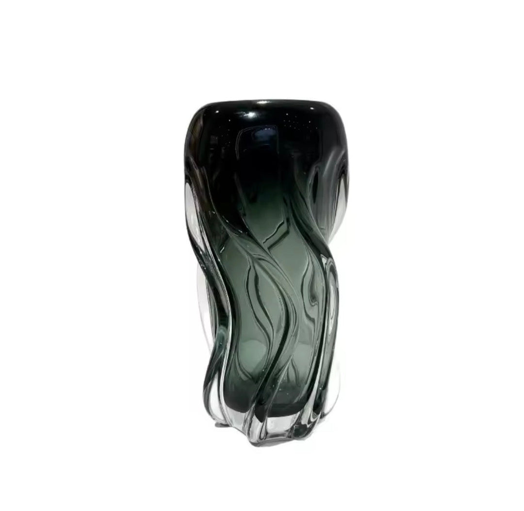 Twisted Glass Vase Set of 2