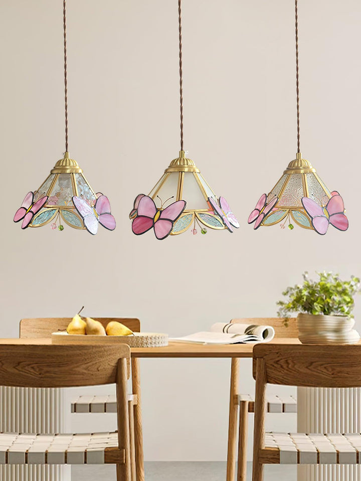 Blush Butterfly Tiffany Pendant