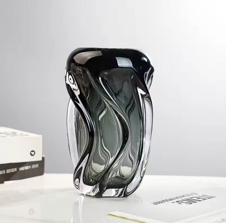 Twisted Glass Vase Set of 2