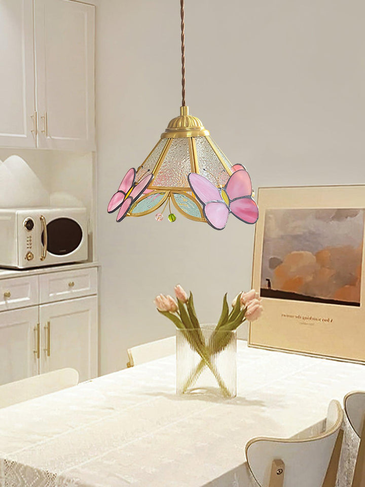 Blush Butterfly Tiffany Pendant