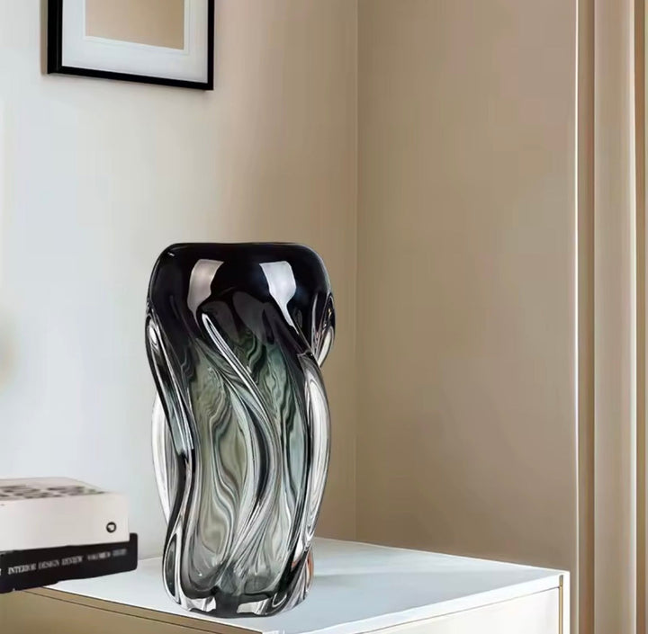 Twisted Glass Vase Set of 2
