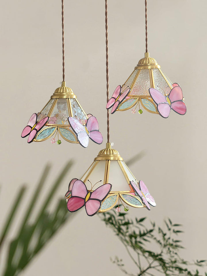 Blush Butterfly Tiffany Pendant