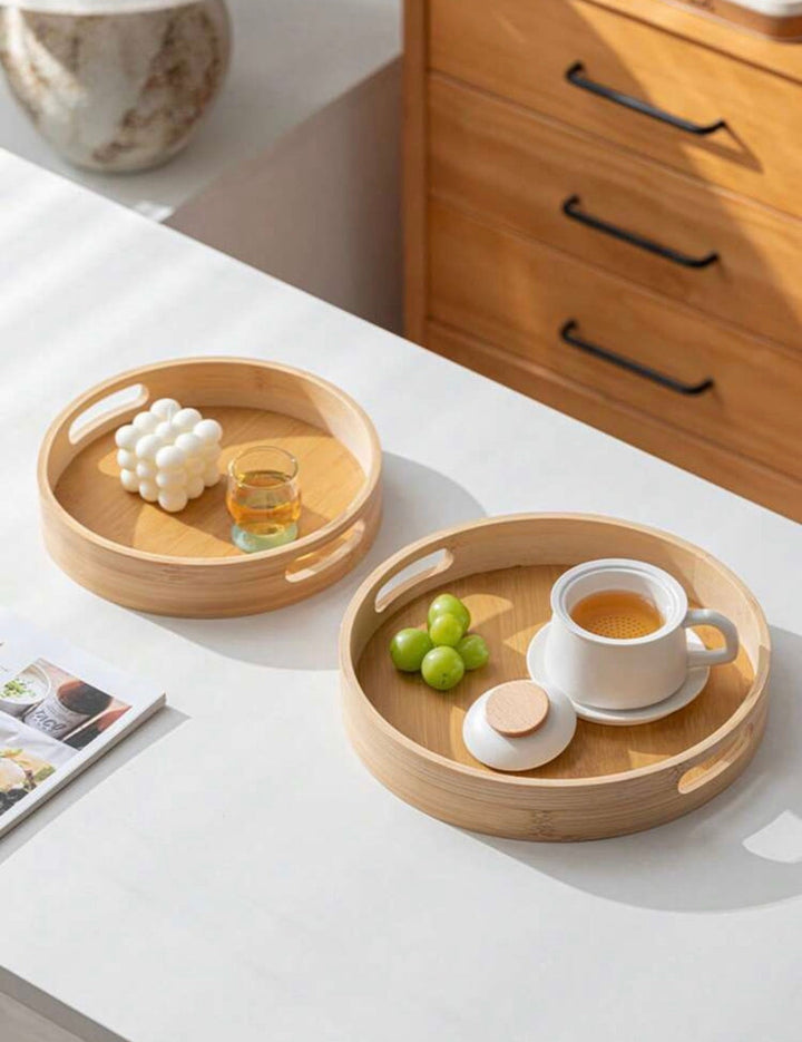 Round Bamboo Serving Tray Set of 3