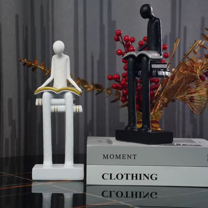 Abstract Reading Figure Sculpture Set