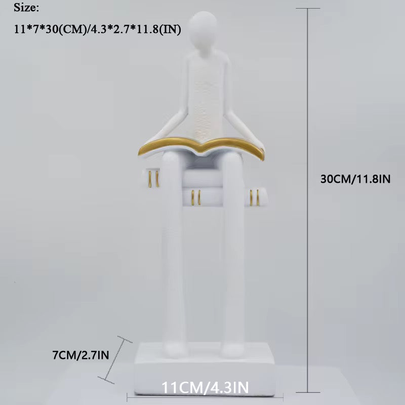 Abstract Reading Figure Sculpture Set