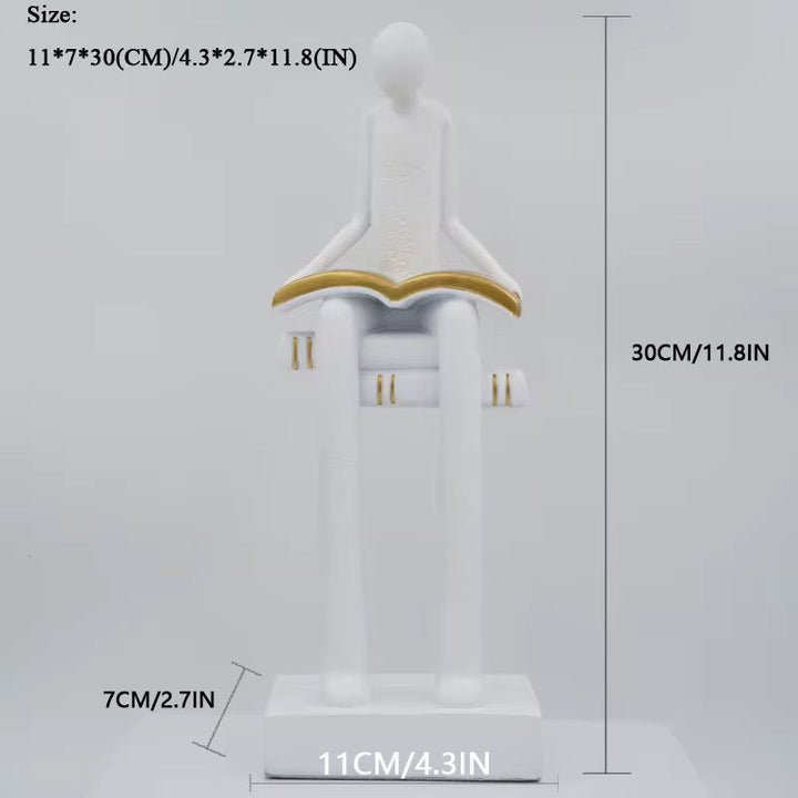 Abstract Reading Figure Sculpture Set