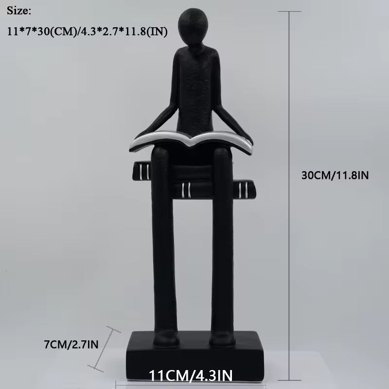 Abstract Reading Figure Sculpture Set