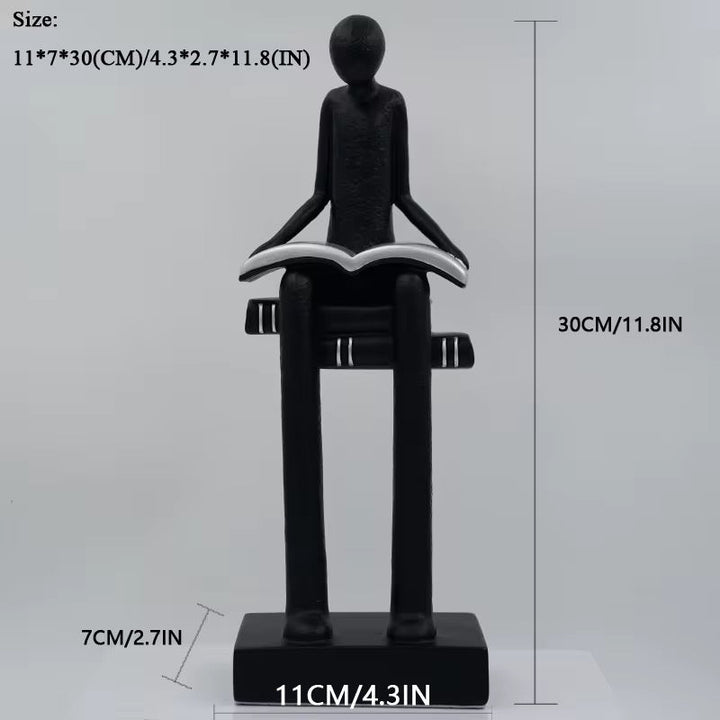 Abstract Reading Figure Sculpture Set