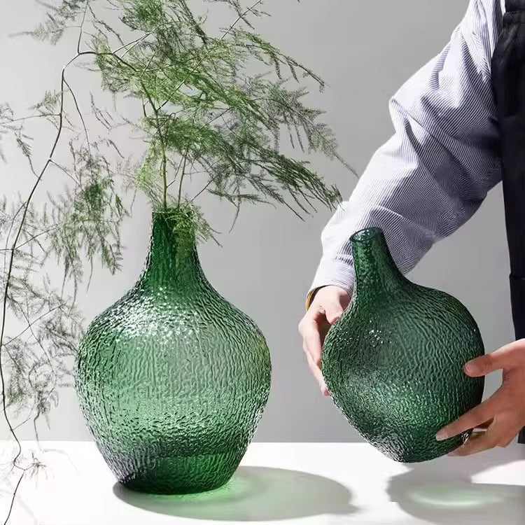 Textured Glass Vase Set