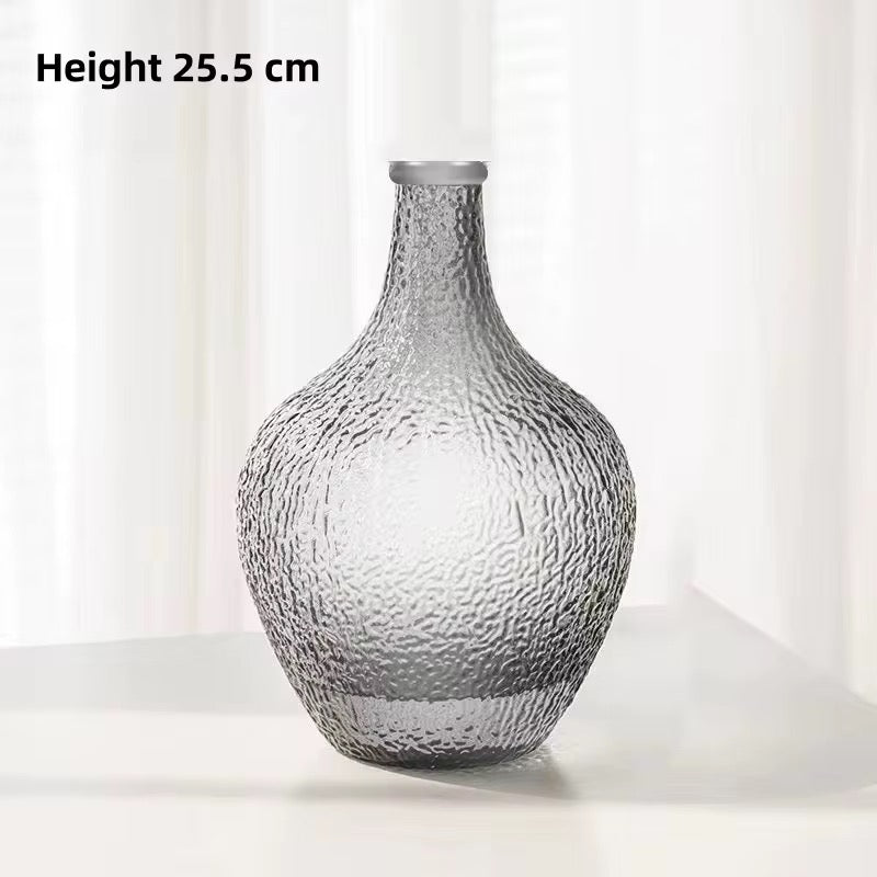 Textured Glass Vase Set