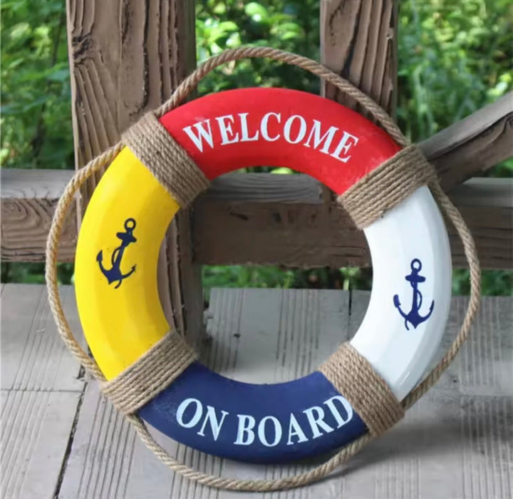 Nautical Welcome Lifebuoy Wall Decor