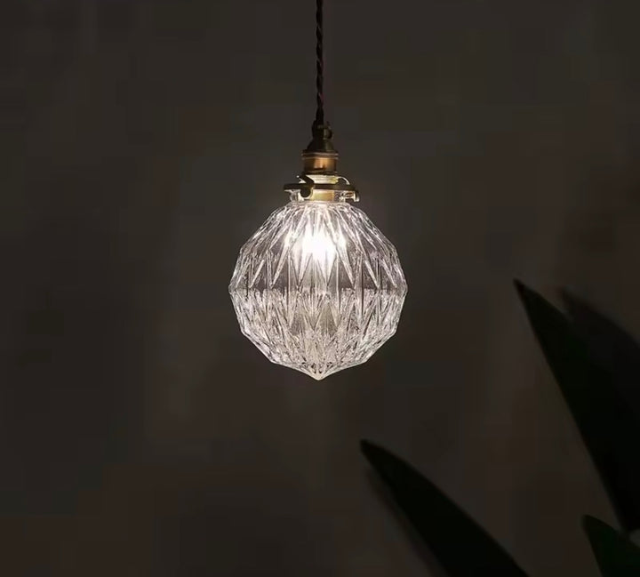 Vintage Crystal Glass Pendant Light