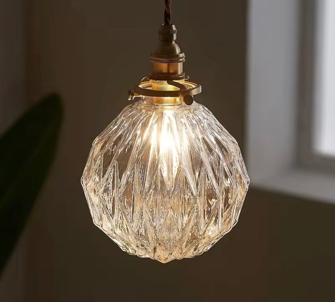 Vintage Crystal Glass Pendant Light