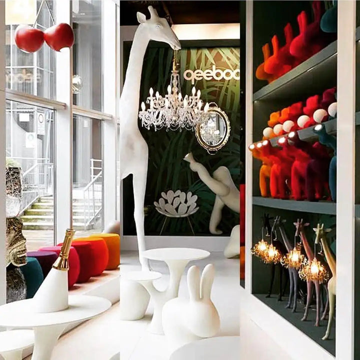 Giraffe Chandelier Sculpture Floor Lamp