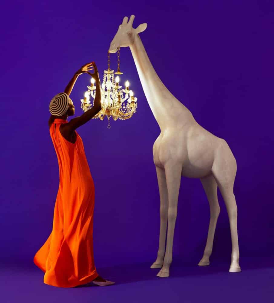 Giraffe Chandelier Sculpture Floor Lamp