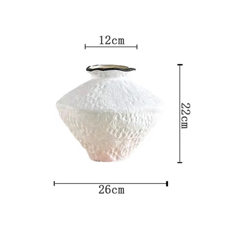 White & Gold Textured Artistic Vase Set of 2