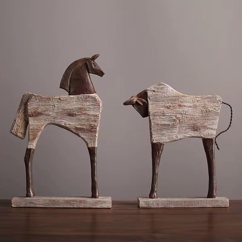 Abstract Horse Sculpture Set