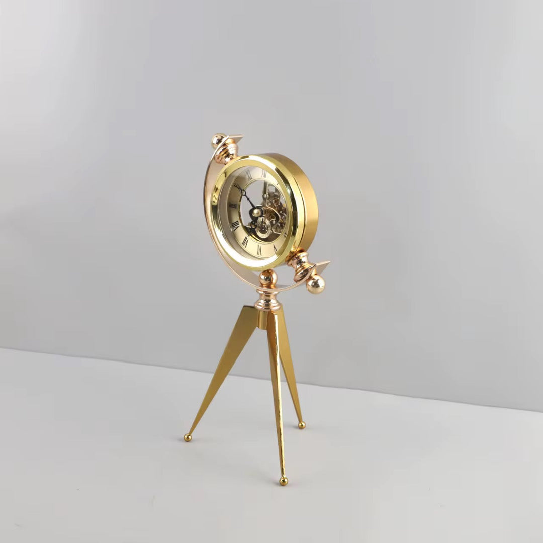 Tripod Metal Table Clock