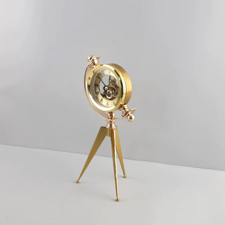 Tripod Metal Table Clock