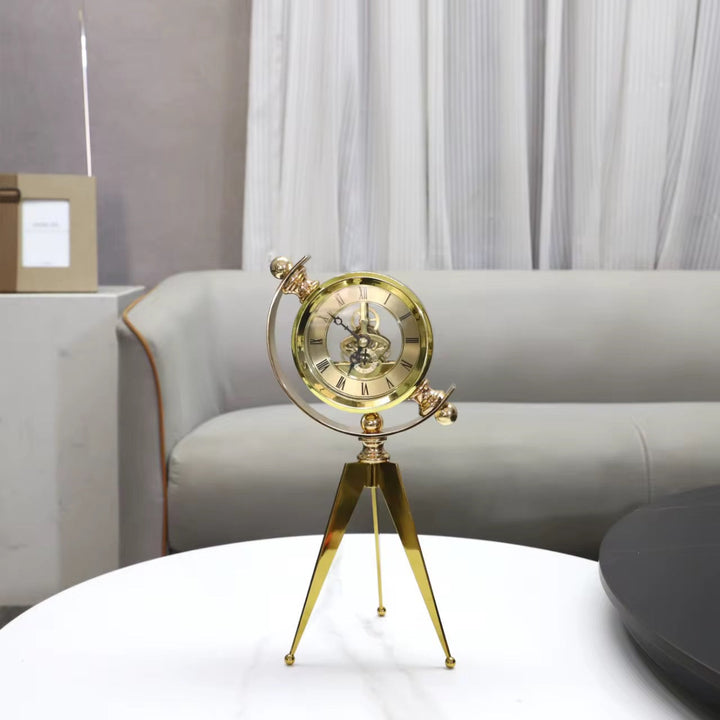 Tripod Metal Table Clock