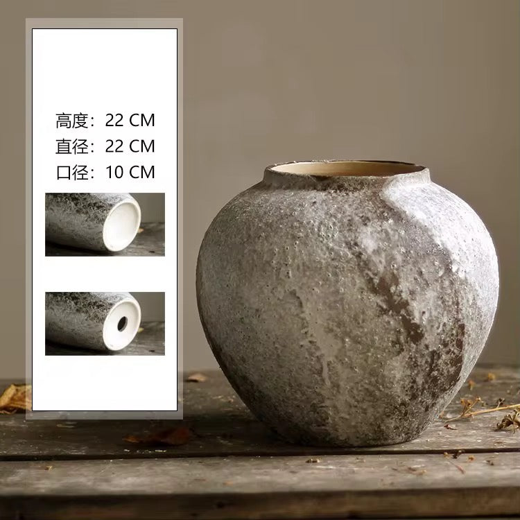 Rustic Textured Ceramic Vase Set