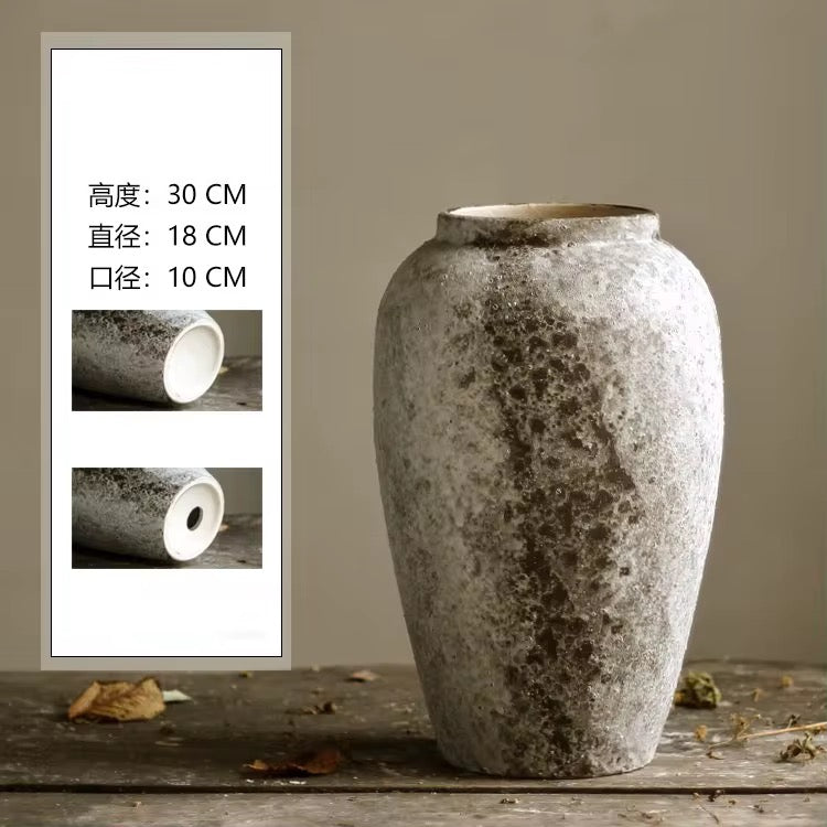 Rustic Textured Ceramic Vase Set