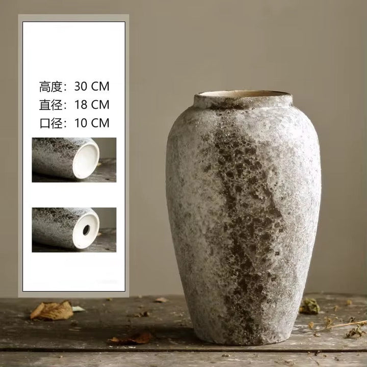 Rustic Textured Ceramic Vase Set