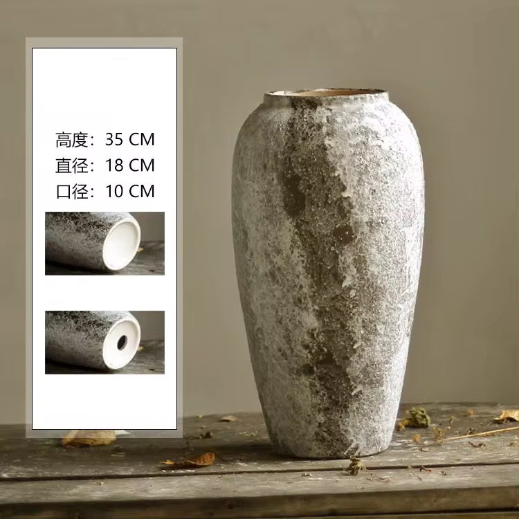 Rustic Textured Ceramic Vase Set