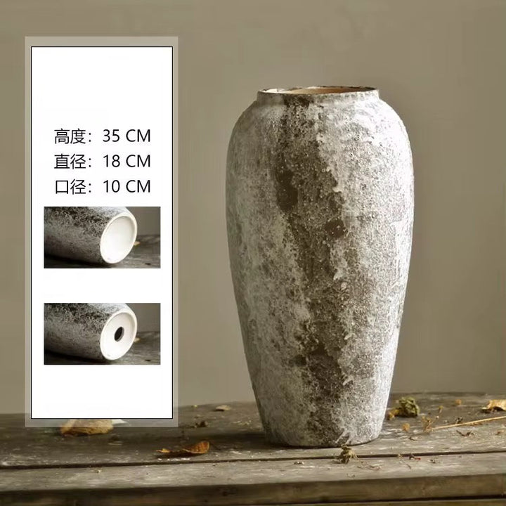 Rustic Textured Ceramic Vase Set