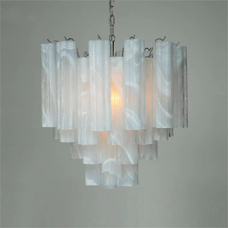 White Translucent Tube Chandelier