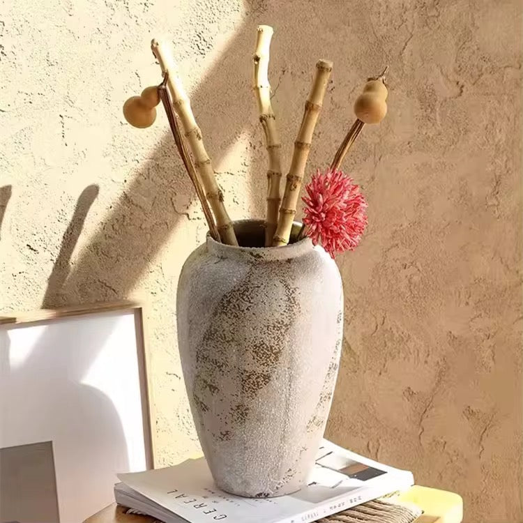 Rustic Textured Ceramic Vase Set