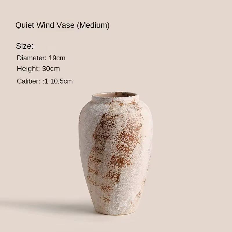 Rustic Textured Ceramic Vase Set