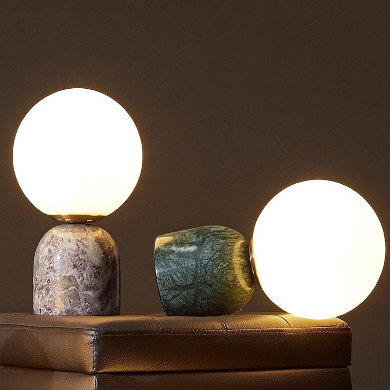 Minimalist Globe Table Lamp with High quality MARBLE Base