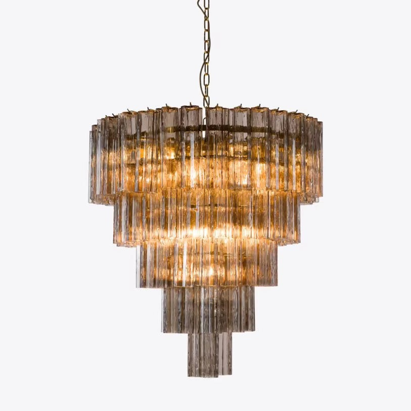 Luxury Tiered Smoked Glass Chandelier