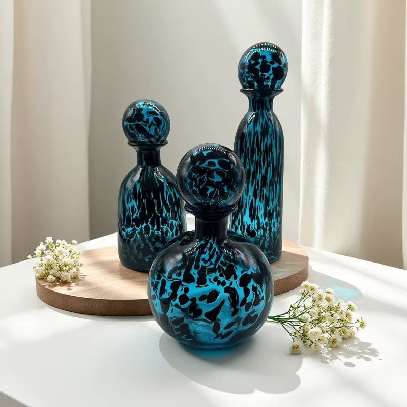 Glass Marble shape-Patterned Decorative Glass Bottle Set