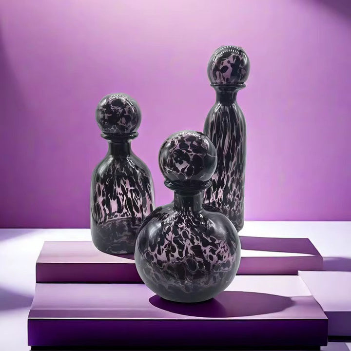 Glass Marble shape-Patterned Decorative Glass Bottle Set