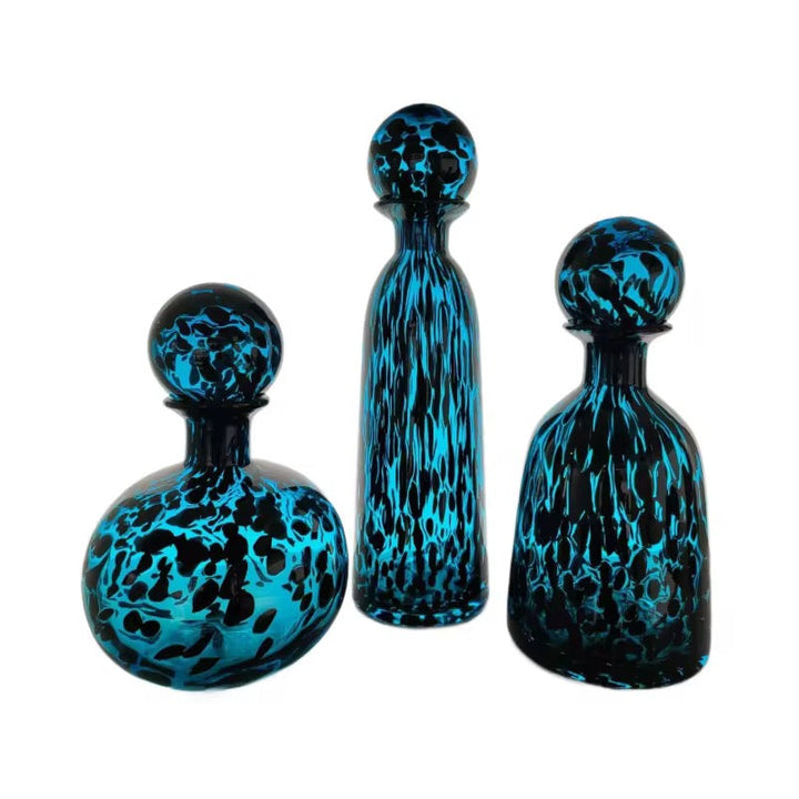 Glass Marble shape-Patterned Decorative Glass Bottle Set
