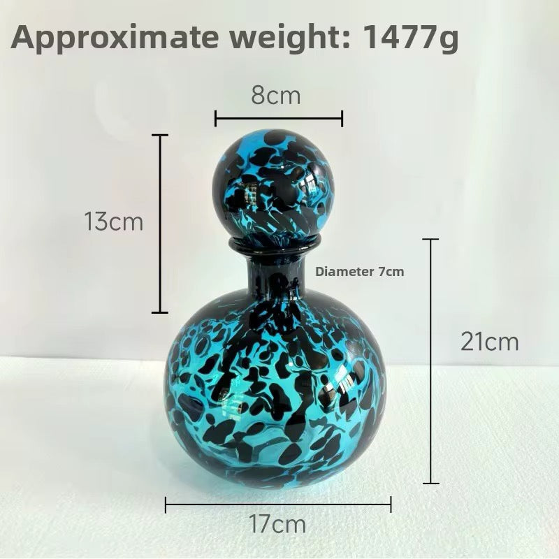 Glass Marble shape-Patterned Decorative Glass Bottle Set