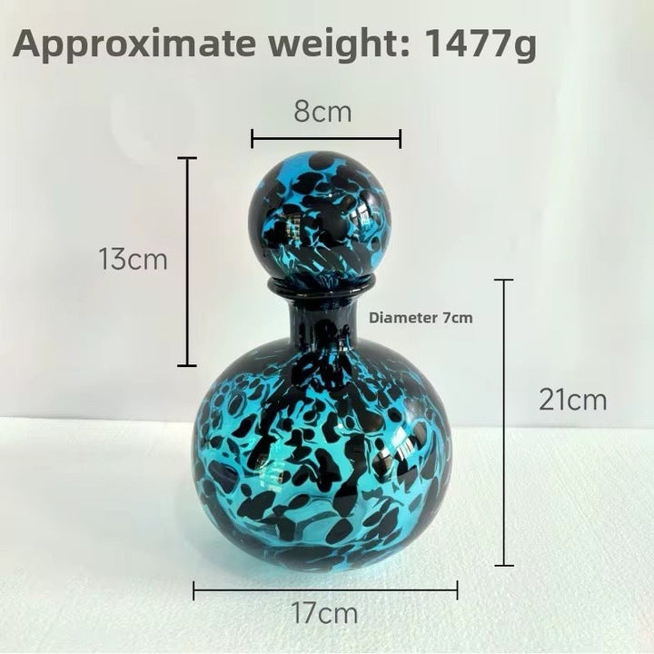 Glass Marble shape-Patterned Decorative Glass Bottle Set