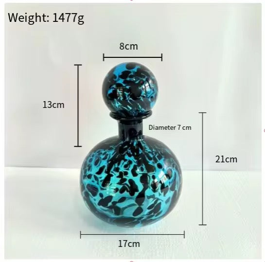 Glass Marble shape-Patterned Decorative Glass Bottle Set