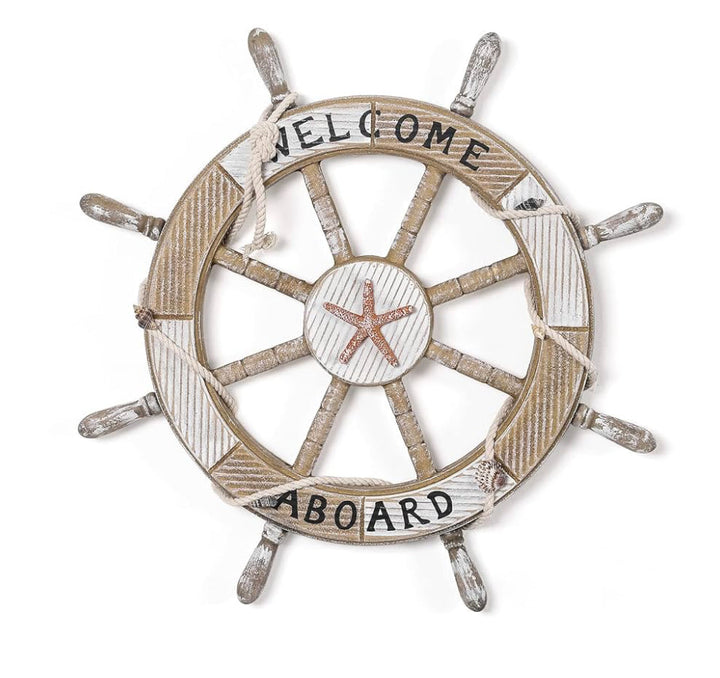 Nautical Welcome Wheel Decor