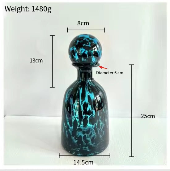 Glass Marble shape-Patterned Decorative Glass Bottle Set
