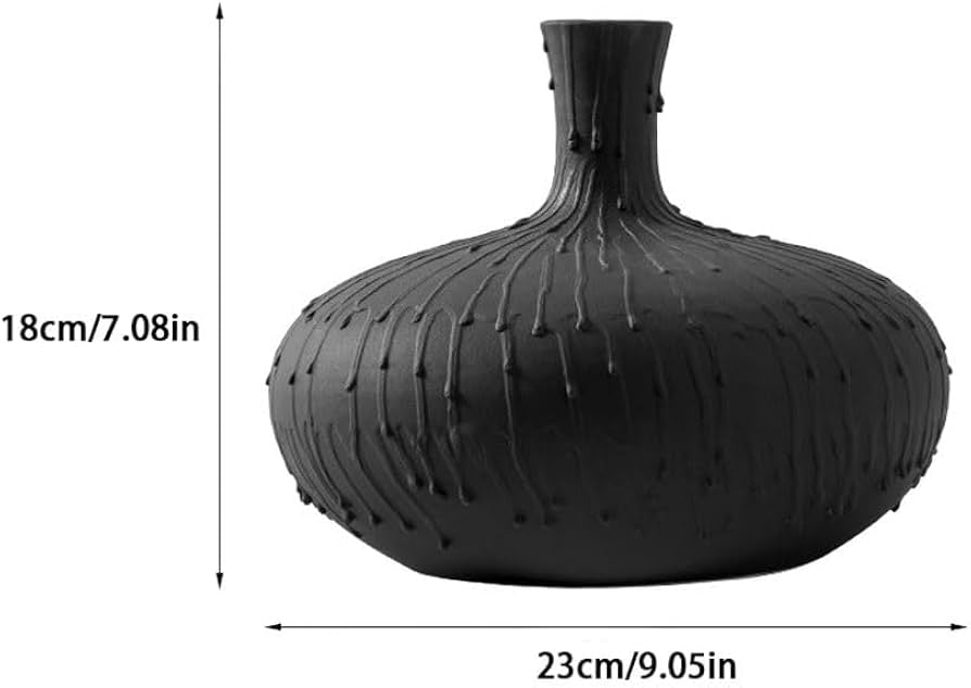 Minimalist Ceramic Vase Set of 2 “ Black & White