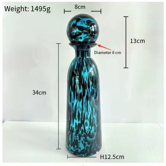 Glass Marble shape-Patterned Decorative Glass Bottle Set