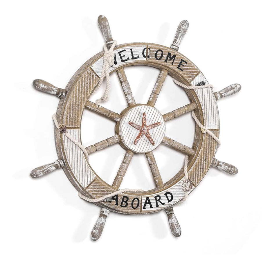 Nautical Welcome Wheel Decor